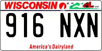 WI license plate 916NXN