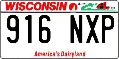 WI license plate 916NXP