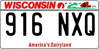 WI license plate 916NXQ