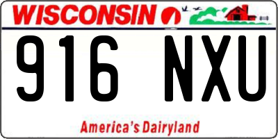 WI license plate 916NXU