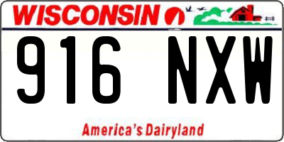 WI license plate 916NXW