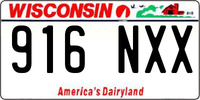 WI license plate 916NXX