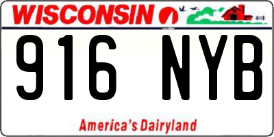 WI license plate 916NYB