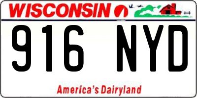 WI license plate 916NYD
