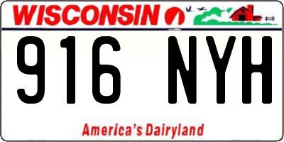 WI license plate 916NYH