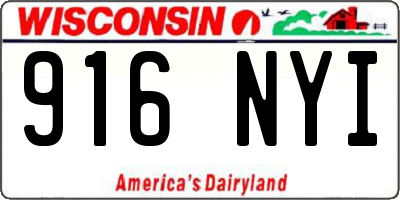 WI license plate 916NYI