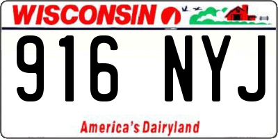 WI license plate 916NYJ