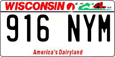 WI license plate 916NYM