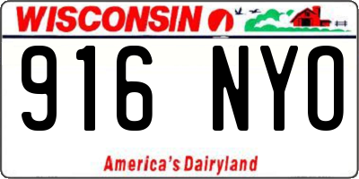 WI license plate 916NYO