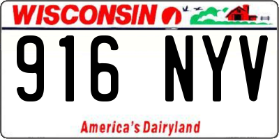 WI license plate 916NYV