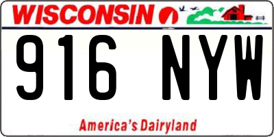 WI license plate 916NYW