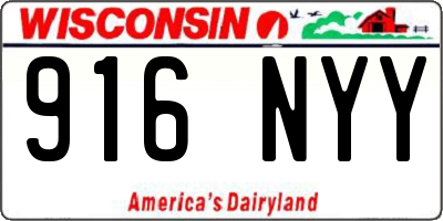 WI license plate 916NYY