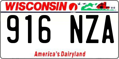 WI license plate 916NZA