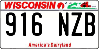 WI license plate 916NZB