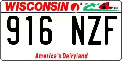 WI license plate 916NZF