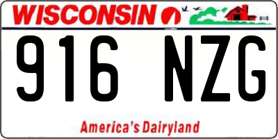 WI license plate 916NZG