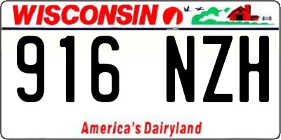 WI license plate 916NZH