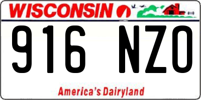 WI license plate 916NZO