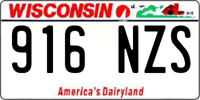 WI license plate 916NZS