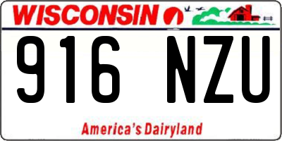WI license plate 916NZU