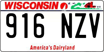 WI license plate 916NZV