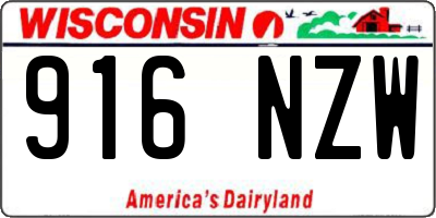 WI license plate 916NZW