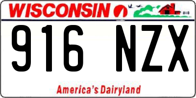 WI license plate 916NZX