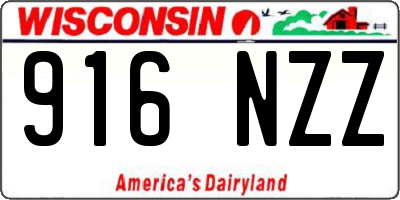 WI license plate 916NZZ