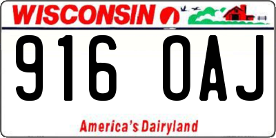 WI license plate 916OAJ