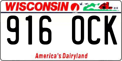 WI license plate 916OCK