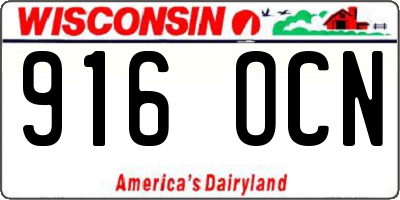WI license plate 916OCN