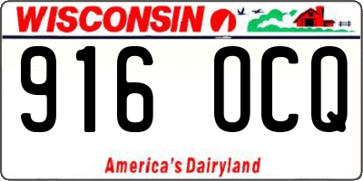 WI license plate 916OCQ