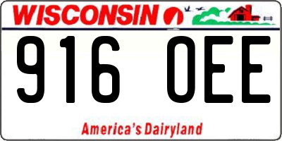 WI license plate 916OEE