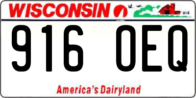 WI license plate 916OEQ