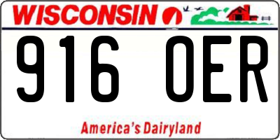 WI license plate 916OER