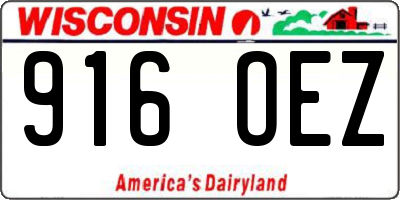 WI license plate 916OEZ