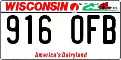 WI license plate 916OFB