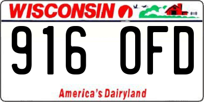 WI license plate 916OFD