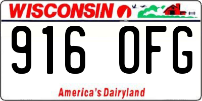 WI license plate 916OFG