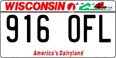 WI license plate 916OFL