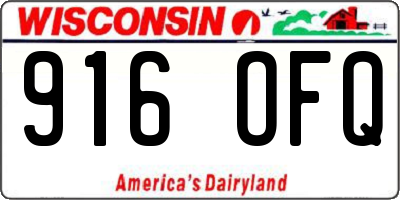 WI license plate 916OFQ