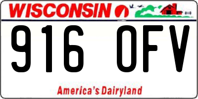 WI license plate 916OFV