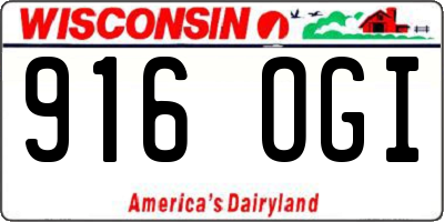 WI license plate 916OGI