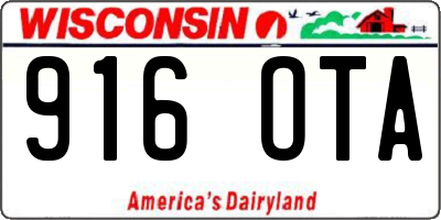 WI license plate 916OTA