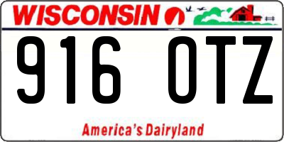 WI license plate 916OTZ