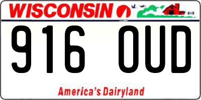 WI license plate 916OUD