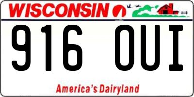 WI license plate 916OUI
