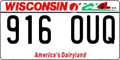 WI license plate 916OUQ