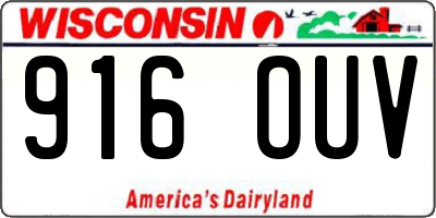 WI license plate 916OUV