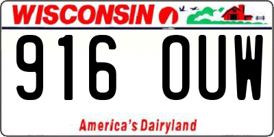 WI license plate 916OUW